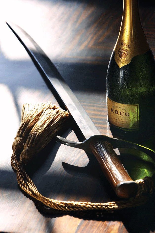 A Theatrical Way to Uncork Bubbly: A Sword